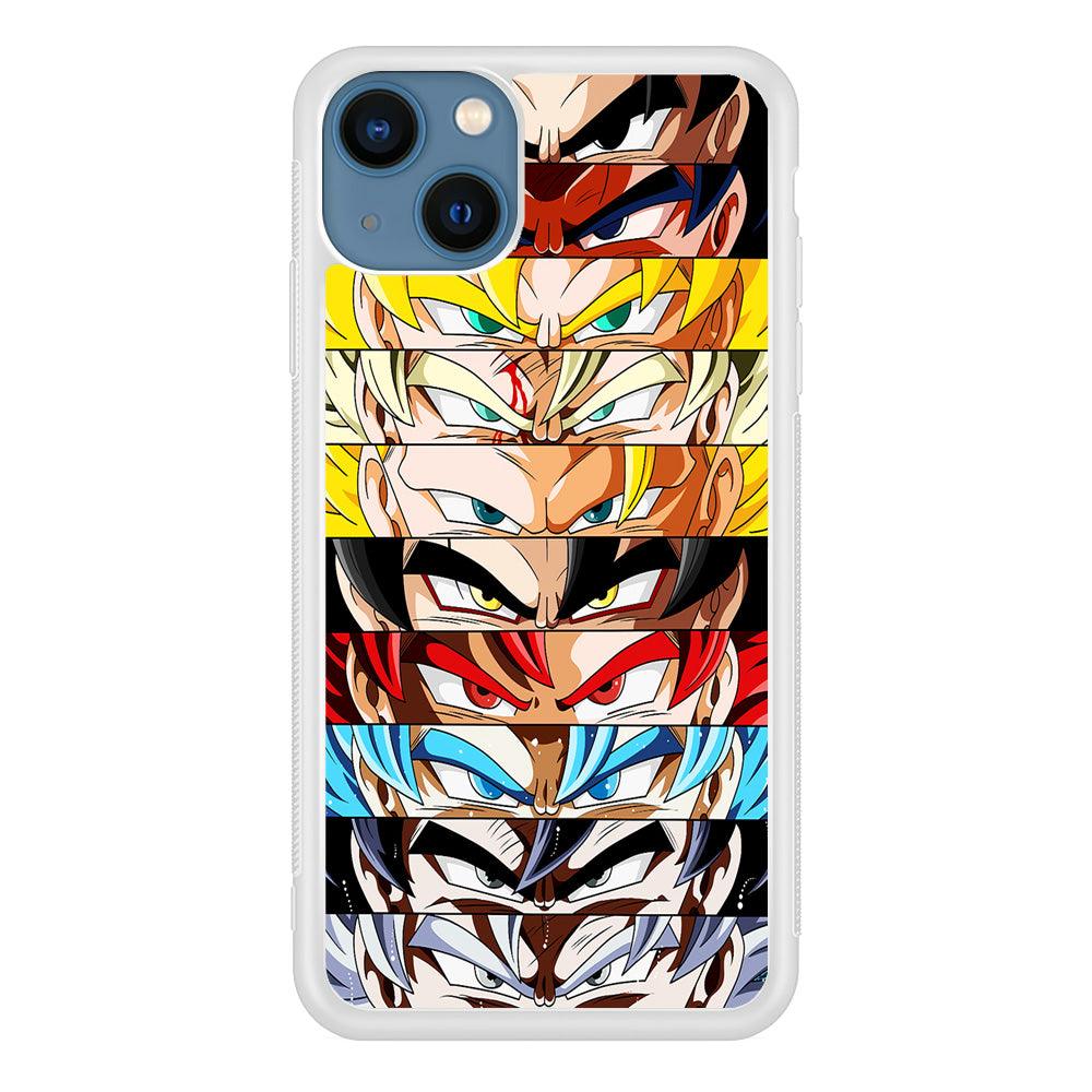 Goku's Eyes Group Dragon Ball iPhone 13 Mini Case-Rubber / White (2D Case)-Xtracase