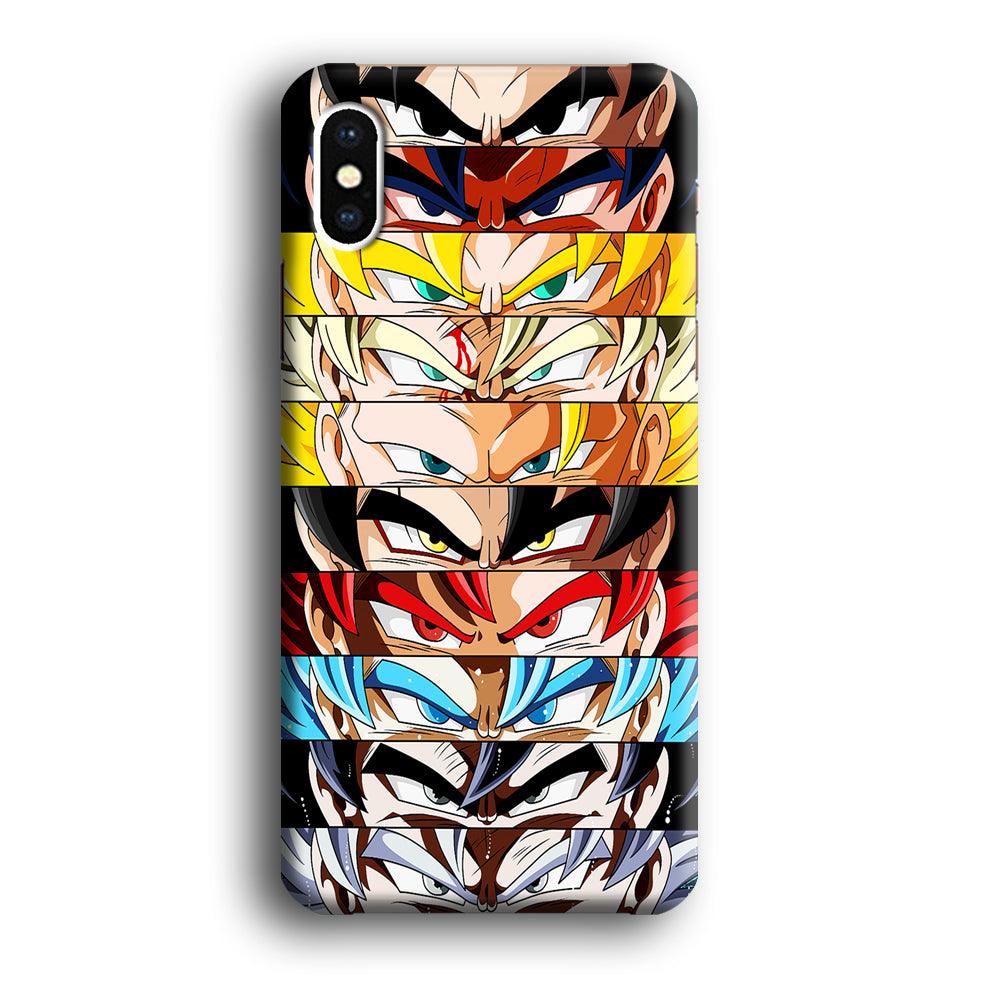 Goku's Eyes Group Dragon Ball iPhone X Case-Plastic / Full Wrap (3D Case)-Xtracase