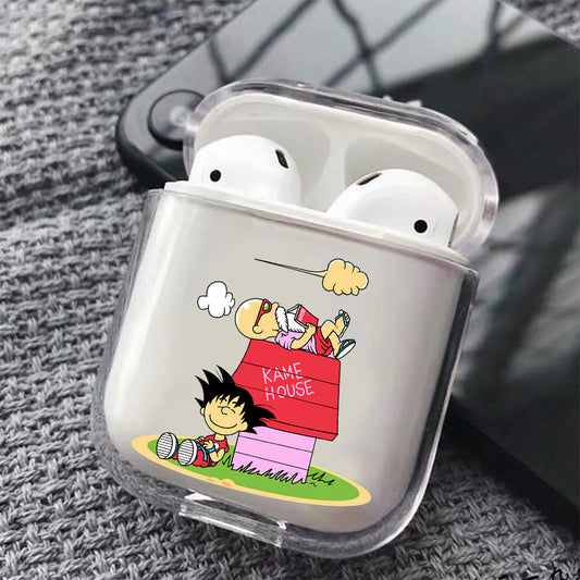 Goku and Roshi on Kame House Hard Plastic Protective Clear Case Cover For Apple Airpods