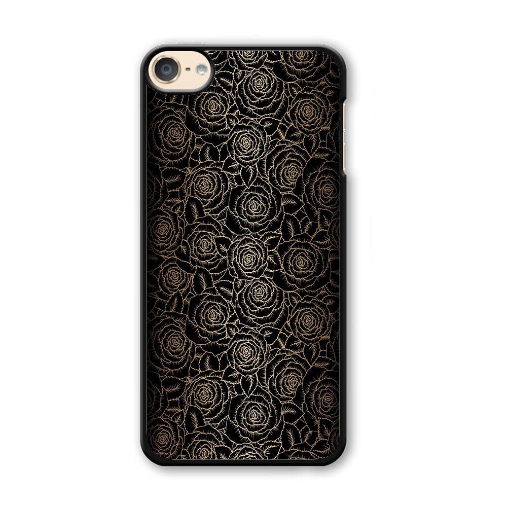 Gold Rose in The Dark iPod Touch 6 Case-Plastic / Full Wrap (3D Case)-Xtracase