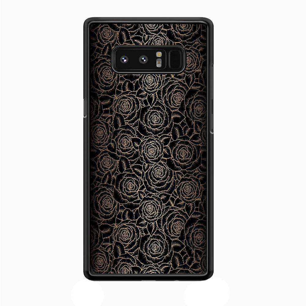 Gold Rose in The Dark Samsung Galaxy Note 8 Case-Plastic / Full Wrap (3D Case)-Xtracase