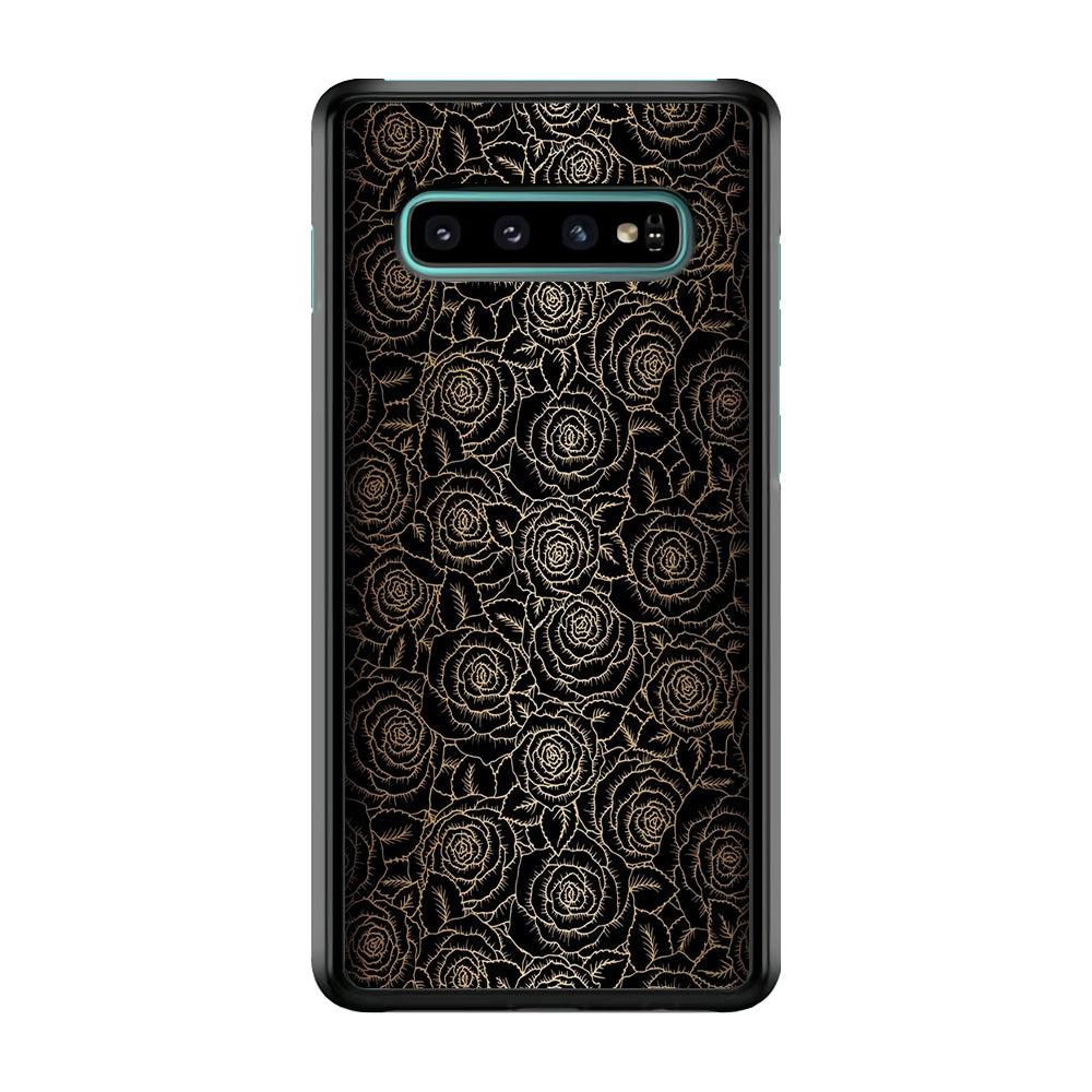 Gold Rose in The Dark Samsung Galaxy S10 Plus Case-Plastic / Full Wrap (3D Case)-Xtracase