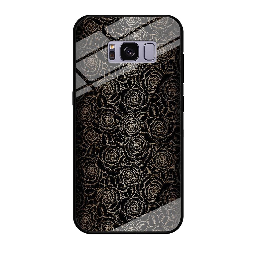 Gold Rose in The Dark Samsung Galaxy S8 Case-Tempered Glass Case-Xtracase