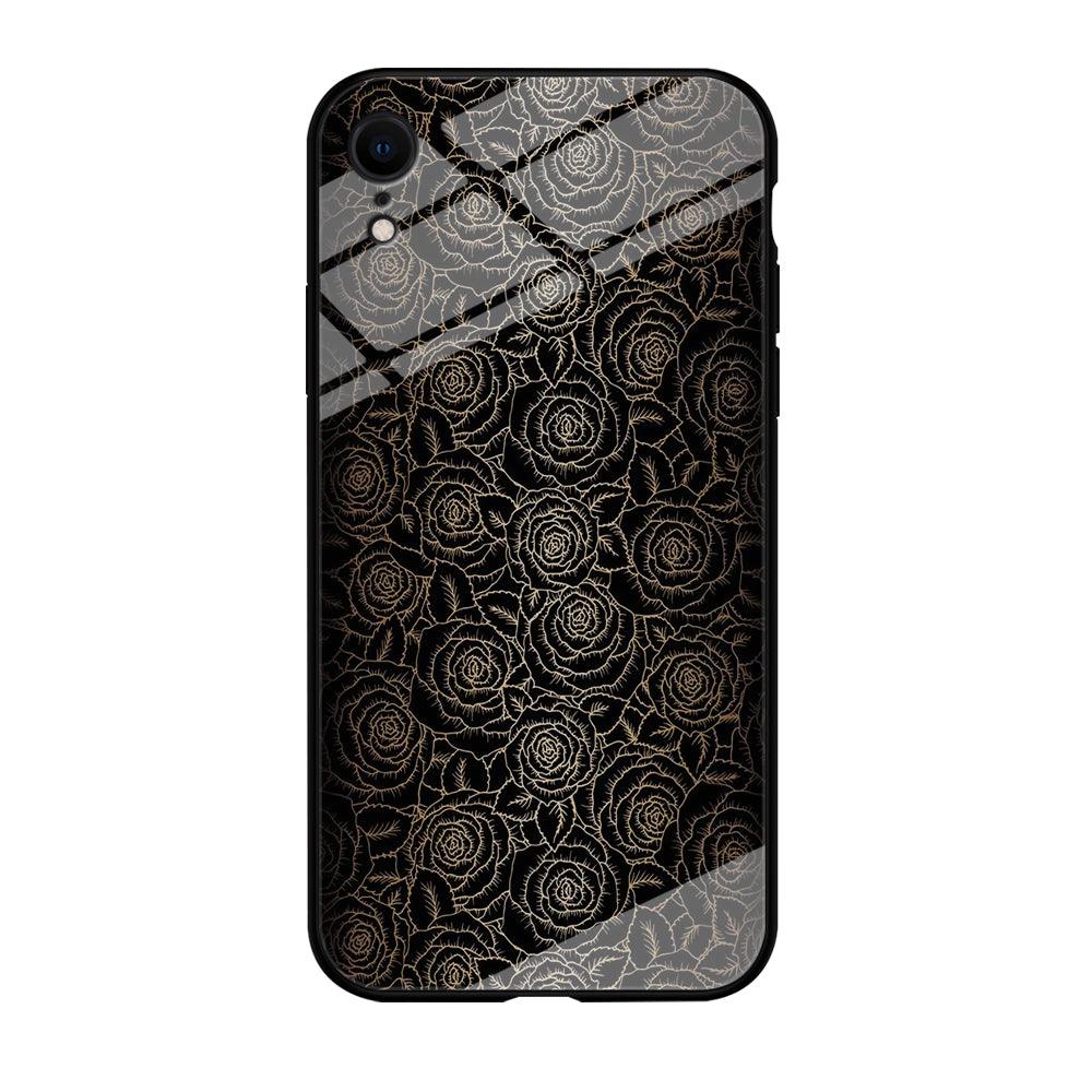 Gold Rose in The Dark iPhone XR Case-Tempered Glass Case-Xtracase