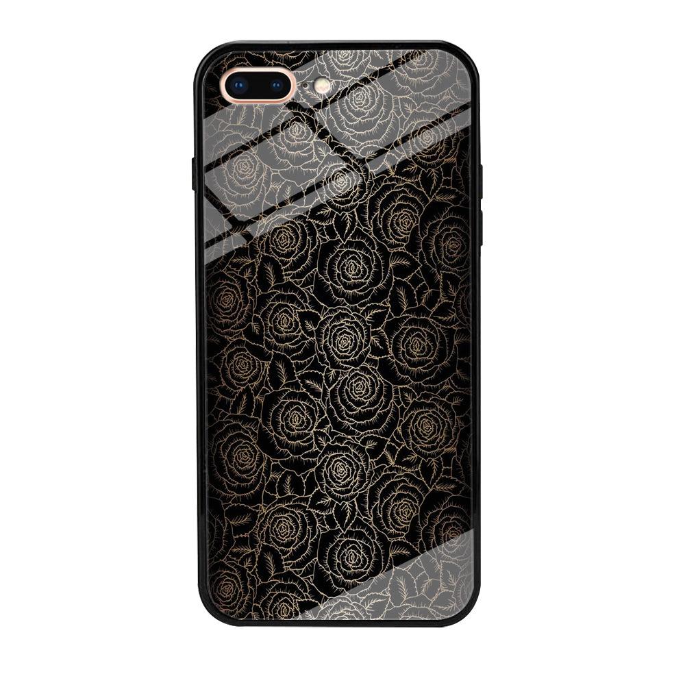 Gold Rose in The Dark iPhone 7 Plus Case-Tempered Glass Case-Xtracase