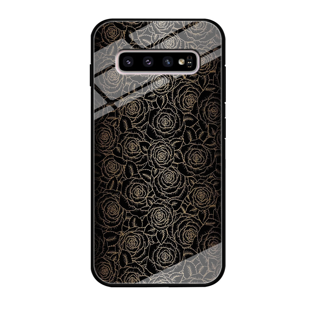 Gold Rose in The Dark Samsung Galaxy S10 Case