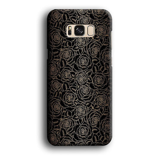Gold Rose in The Dark Samsung Galaxy S8 Case-Plastic / Full Wrap (3D Case)-Xtracase