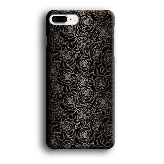Gold Rose in The Dark iPhone 8 Plus Case-Plastic / Full Wrap (3D Case)-Xtracase
