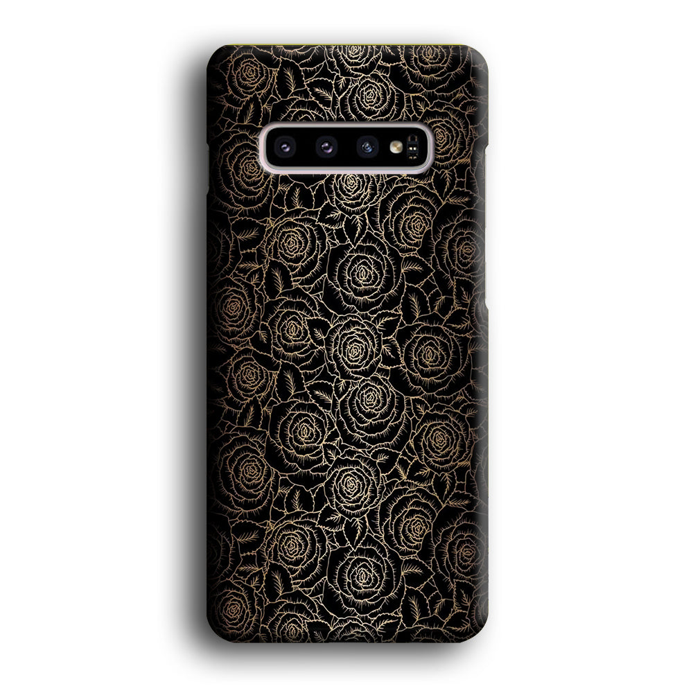Gold Rose in The Dark Samsung Galaxy S10 Case