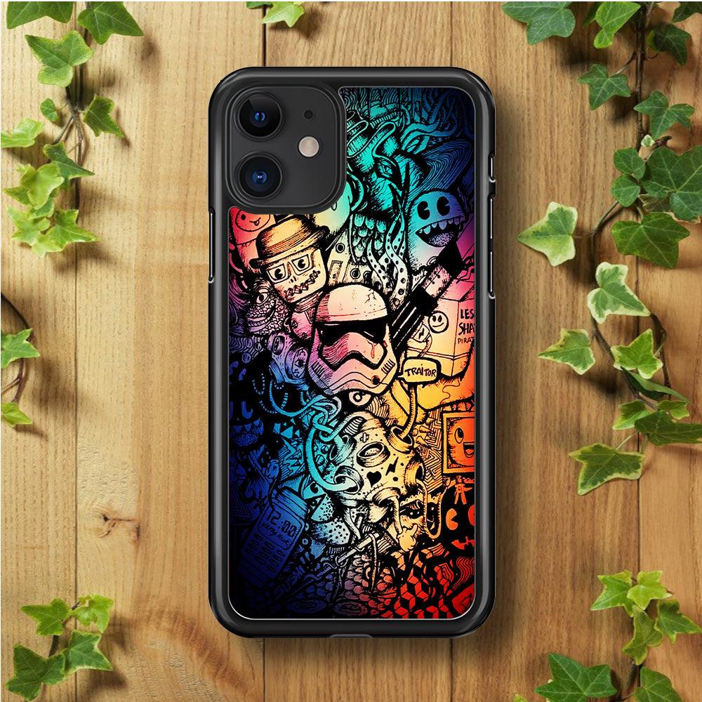 Graffiti Art Stormtroope iPhone 11 Case-Rubber / Black (2D Case)-Xtracase
