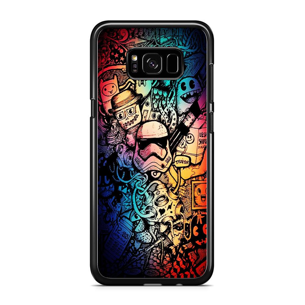 Graffiti Art Stormtrooper Samsung Galaxy S8 Case-Rubber / Black (2D Case)-Xtracase