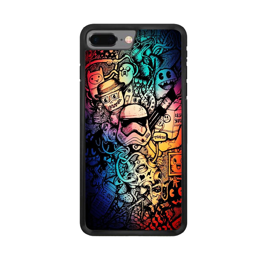 Graffiti Art Stormtrooper iPhone 8 Plus Case-Rubber / Black (2D Case)-Xtracase