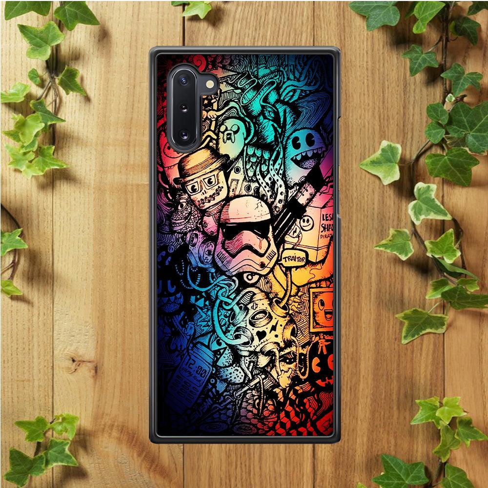 Graffiti Art Stormtrooper Samsung Galaxy Note 10 Case-Rubber / Black (2D Case)-Xtracase