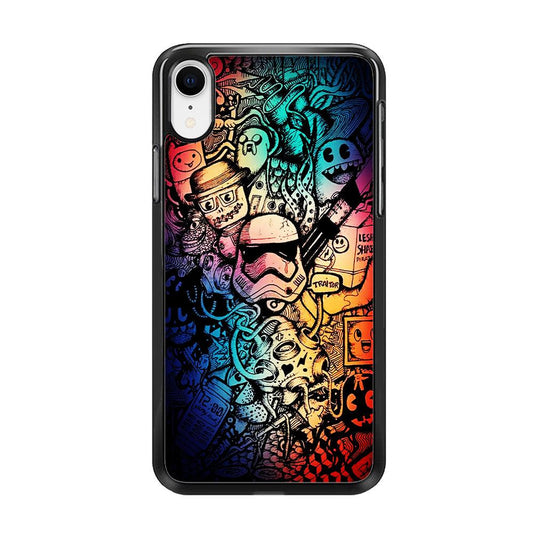 Graffiti Art Stormtrooper iPhone XR Case-Rubber / Black (2D Case)-Xtracase