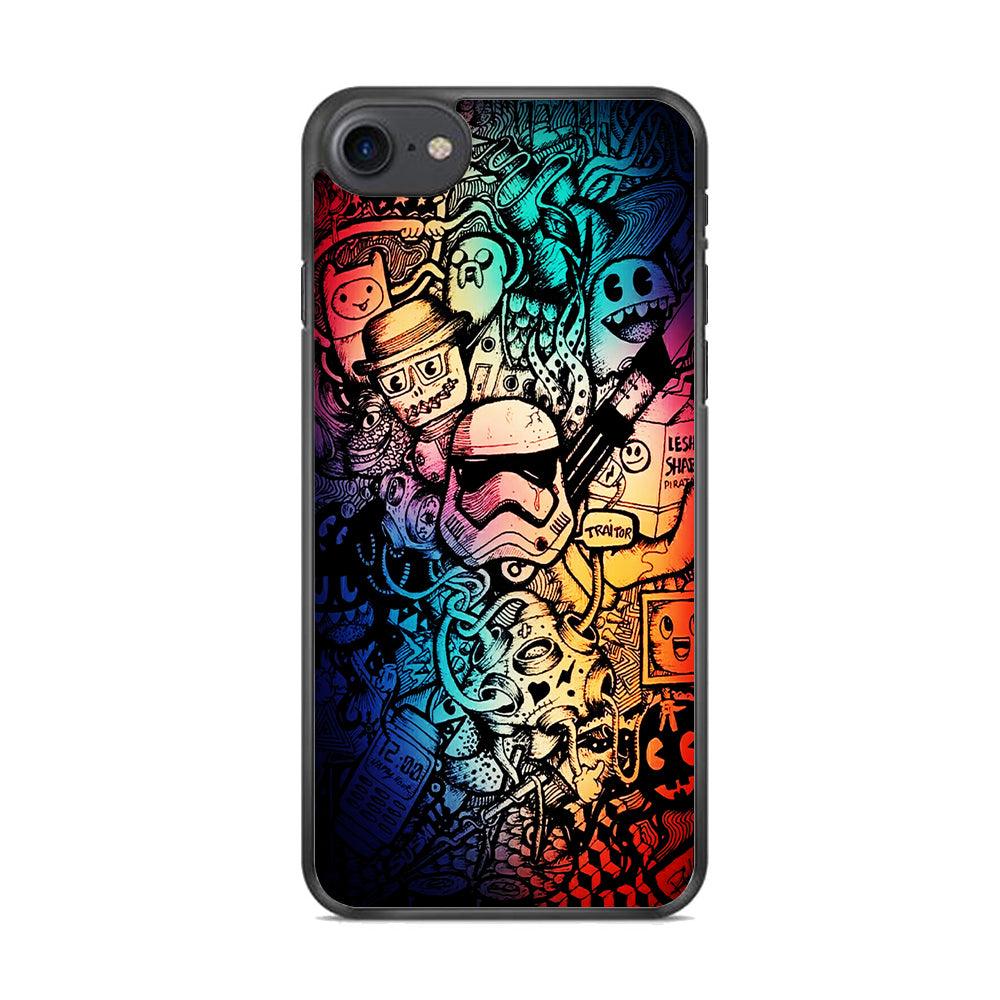 Graffiti Art Stormtrooper iPhone 8 Case-Rubber / Black (2D Case)-Xtracase
