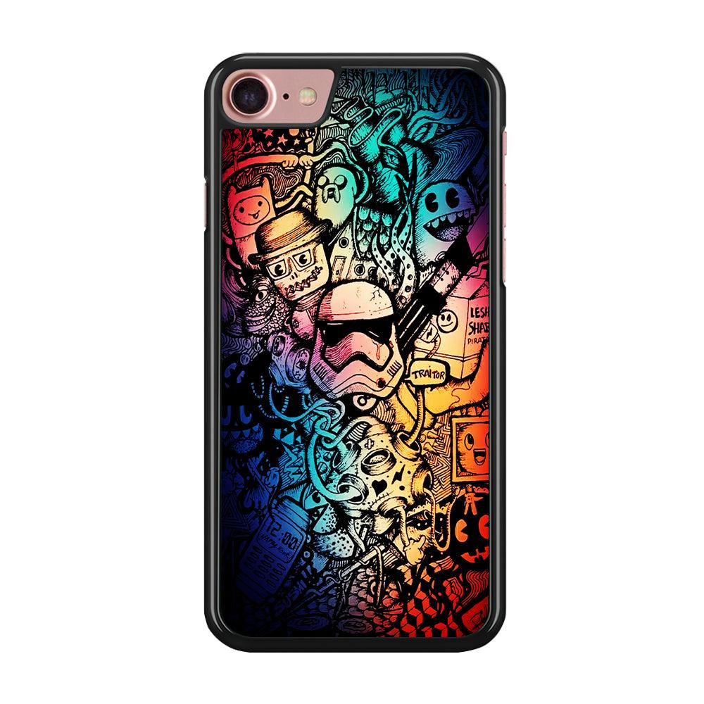 Graffiti Art Stormtrooper iPhone SE 2020 Case-Rubber / Black (2D Case)-Xtracase