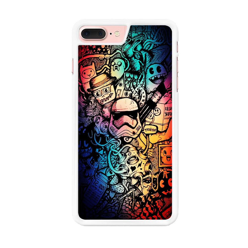 Graffiti Art Stormtrooper iPhone 8 Plus Case-Rubber / White (2D Case)-Xtracase