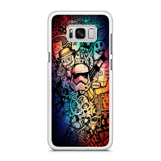 Graffiti Art Stormtrooper Samsung Galaxy S8 Case-Rubber / White (2D Case)-Xtracase