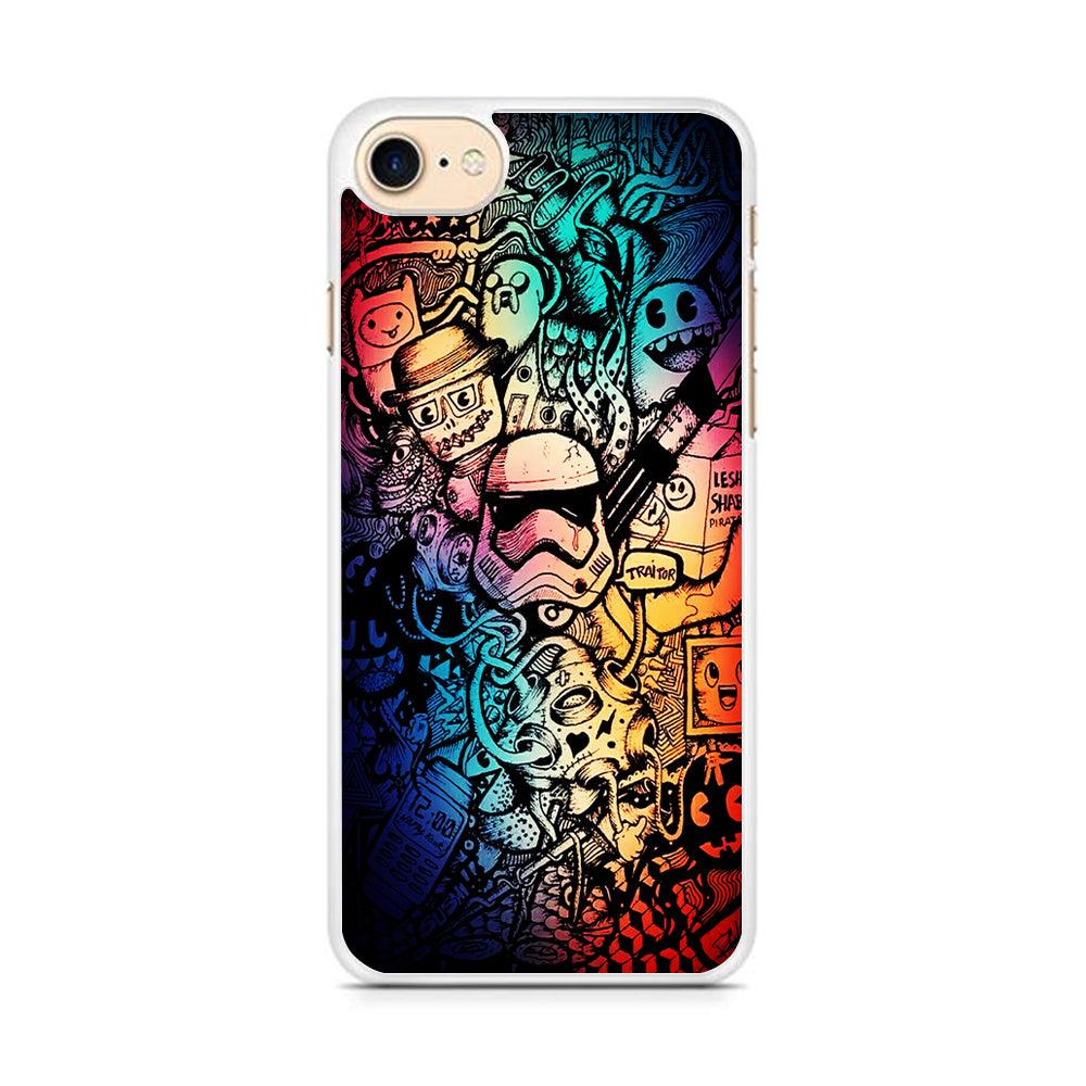 Graffiti Art Stormtrooper iPhone 7 Case-Rubber / White (2D Case)-Xtracase