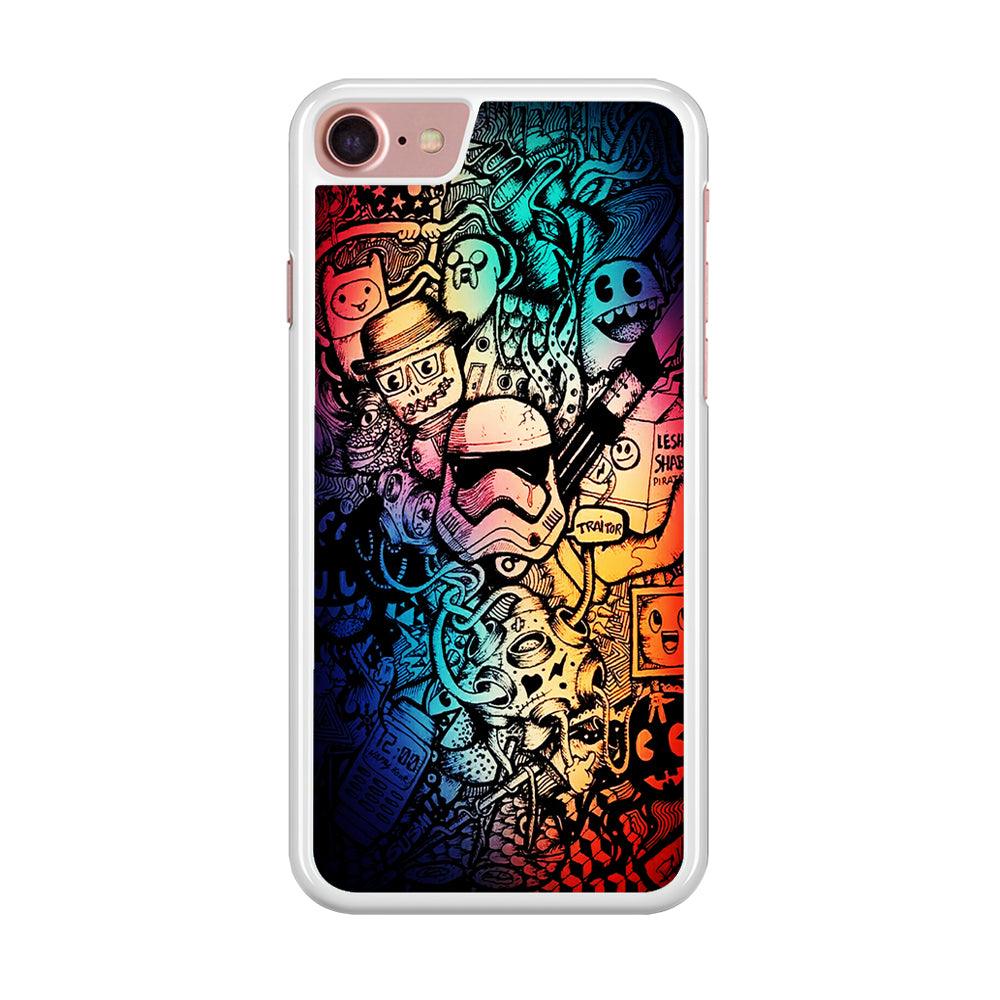 Graffiti Art Stormtrooper iPhone SE 2020 Case-Rubber / White (2D Case)-Xtracase