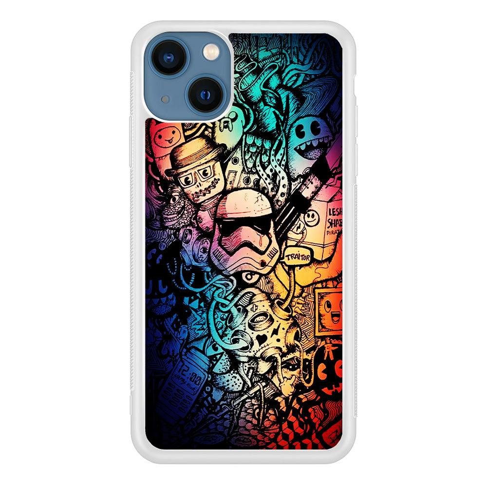 Graffiti Art Stormtrooper iPhone 13 Case-Rubber / White (2D Case)-Xtracase