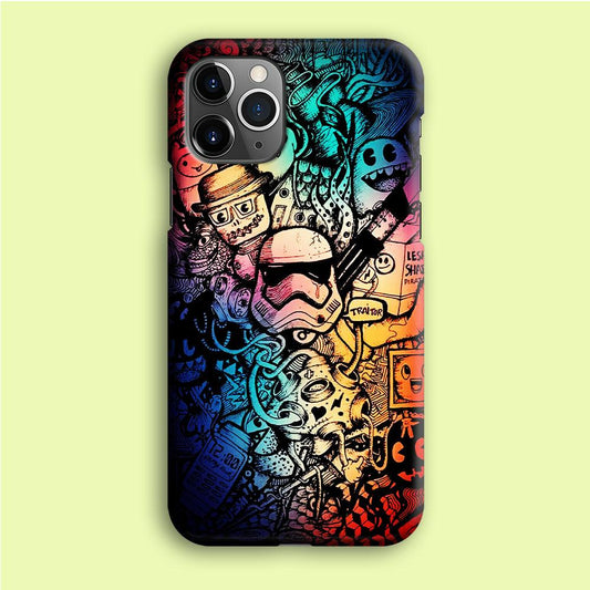 Graffiti Art Stormtrooper iPhone 12 Pro Case-Plastic / Full Wrap (3D Case)-Xtracase