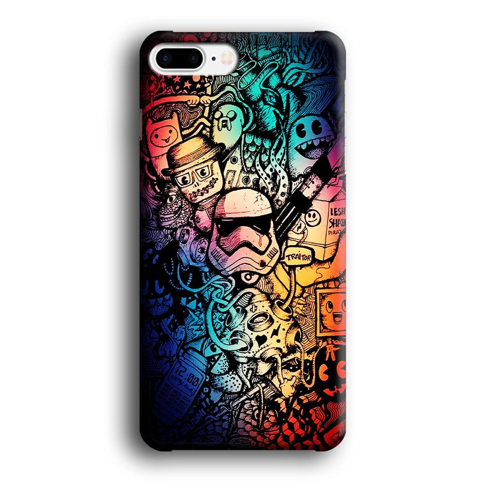 Graffiti Art Stormtrooper iPhone 8 Plus Case-Plastic / Full Wrap (3D Case)-Xtracase