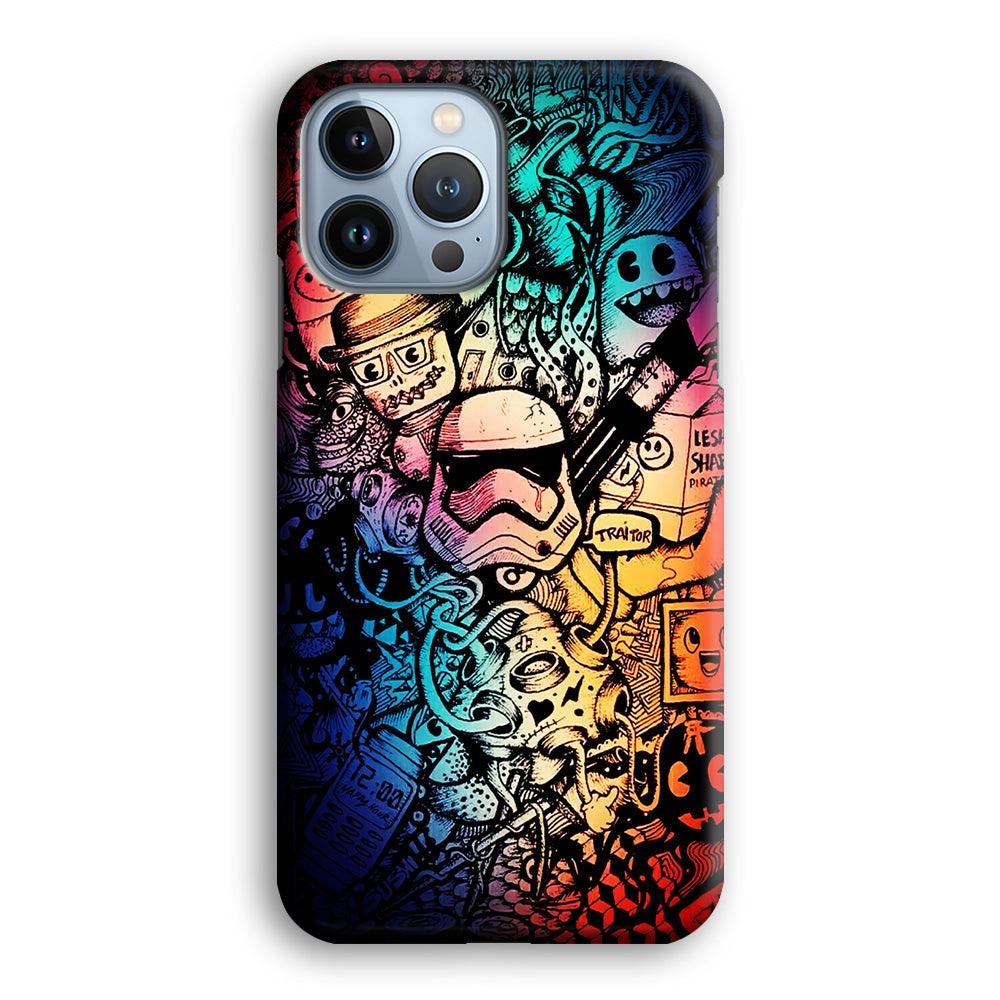 Graffiti Art Stormtrooper iPhone 13 Pro Case-Plastic / Full Wrap (3D Case)-Xtracase