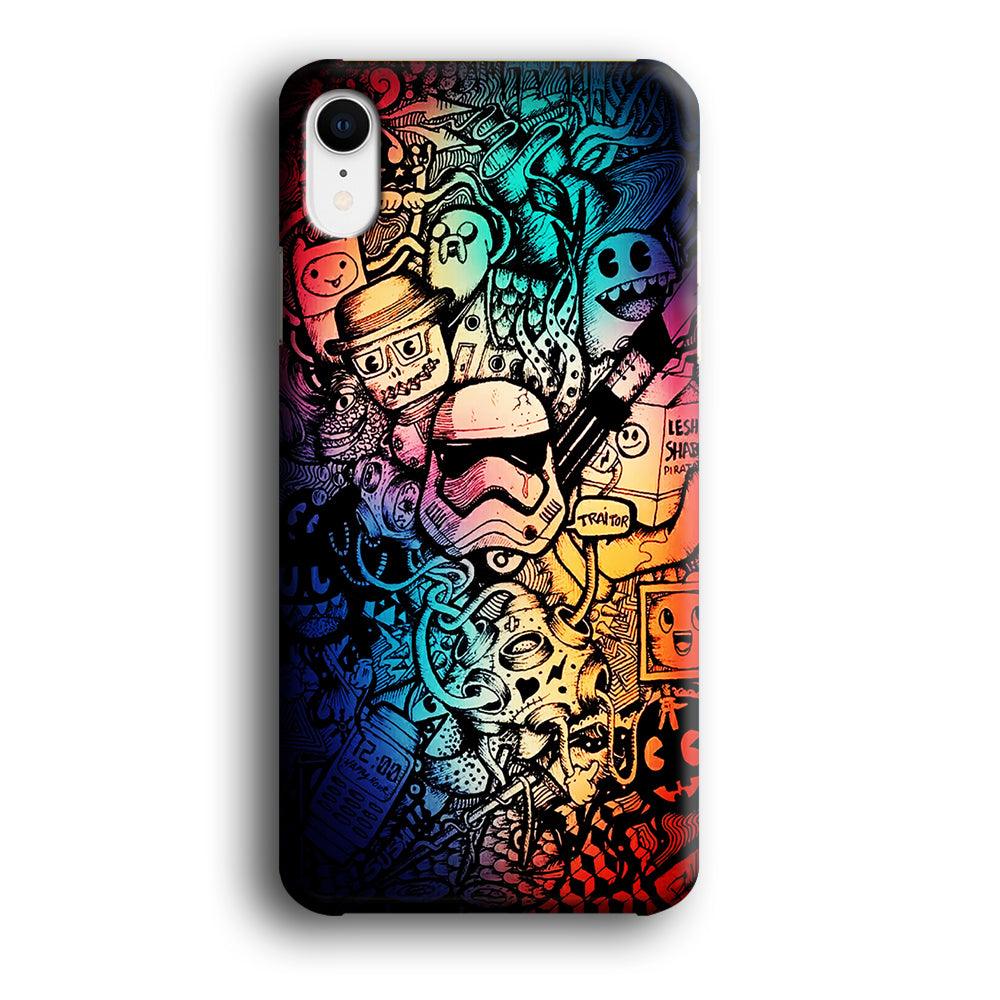 Graffiti Art Stormtrooper iPhone XR Case-Plastic / Full Wrap (3D Case)-Xtracase