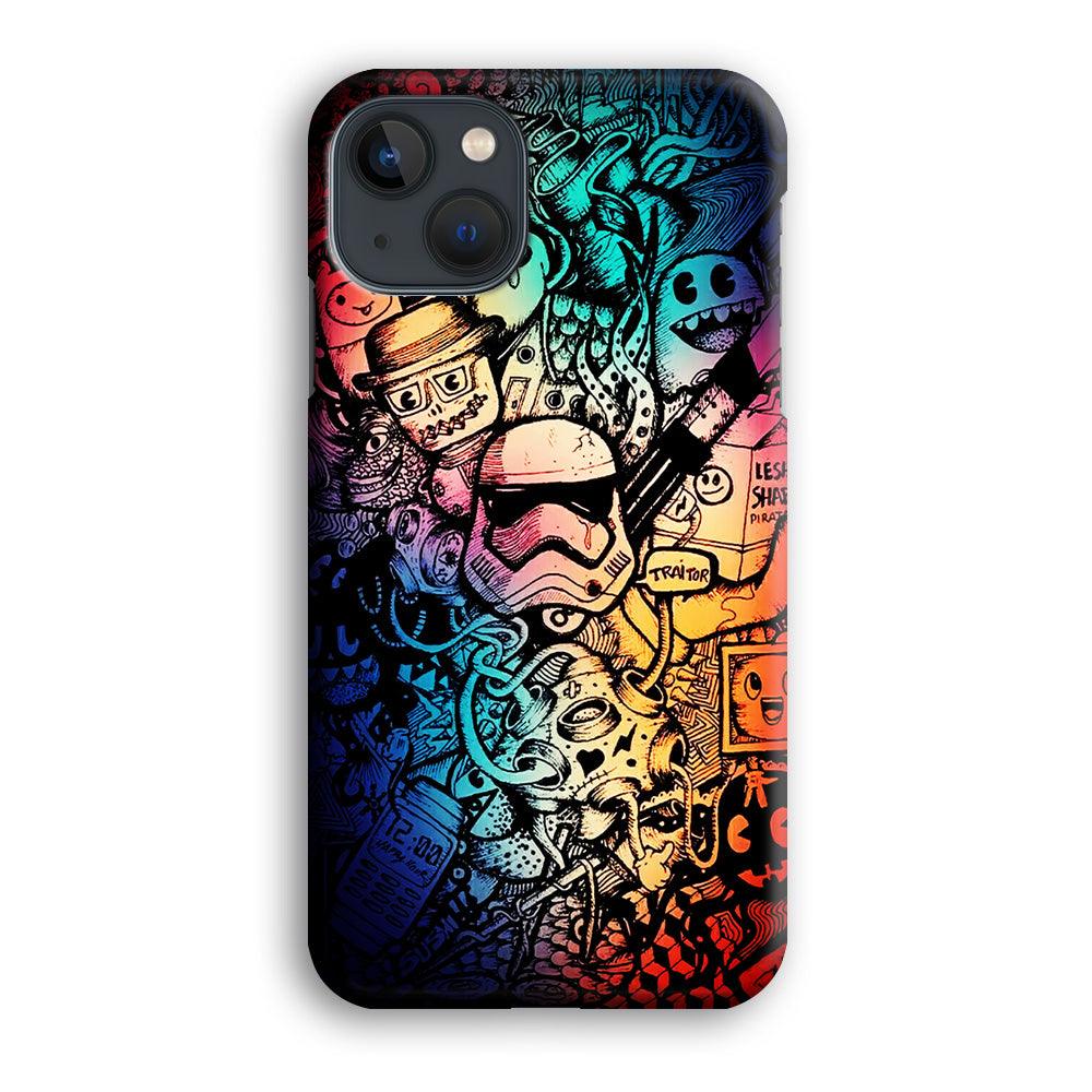 Graffiti Art Stormtrooper iPhone 13 Mini Case-Plastic / Full Wrap (3D Case)-Xtracase