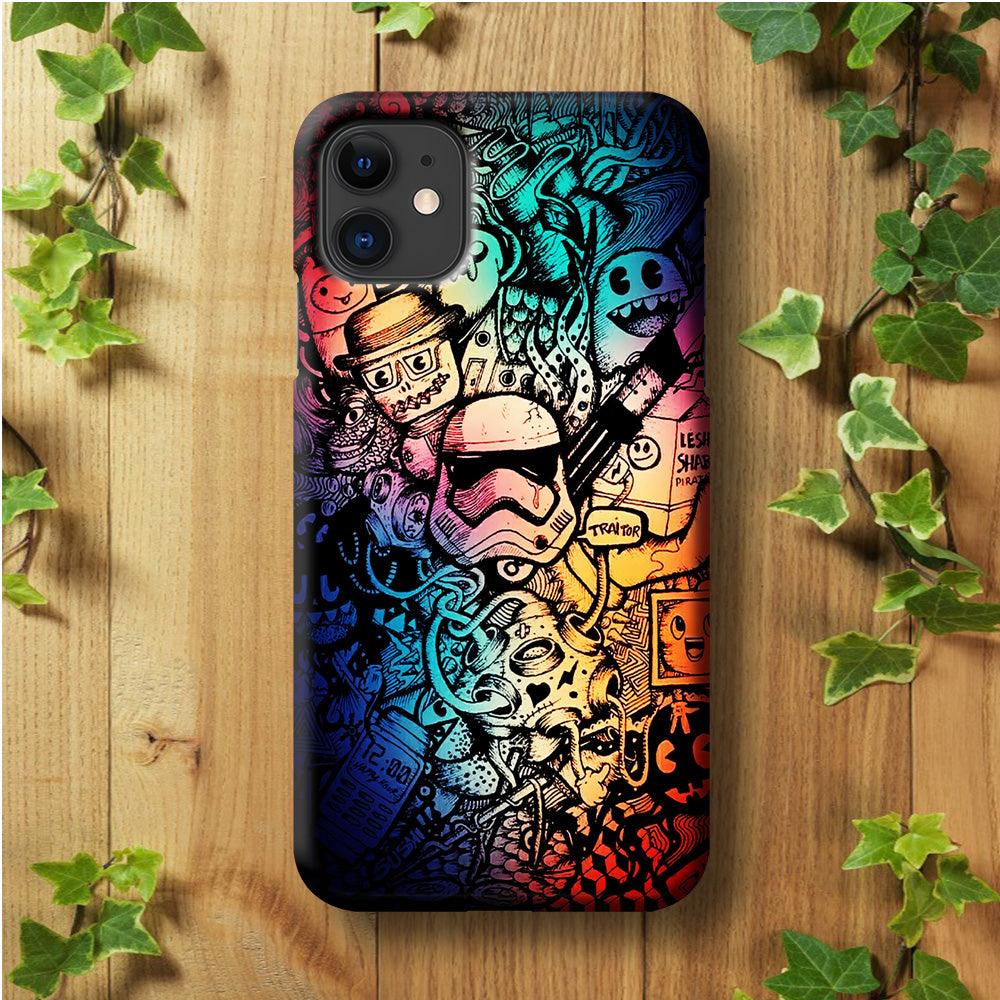 Graffiti Art Stormtroope iPhone 11 Case-Plastic / Full Wrap (3D Case)-Xtracase