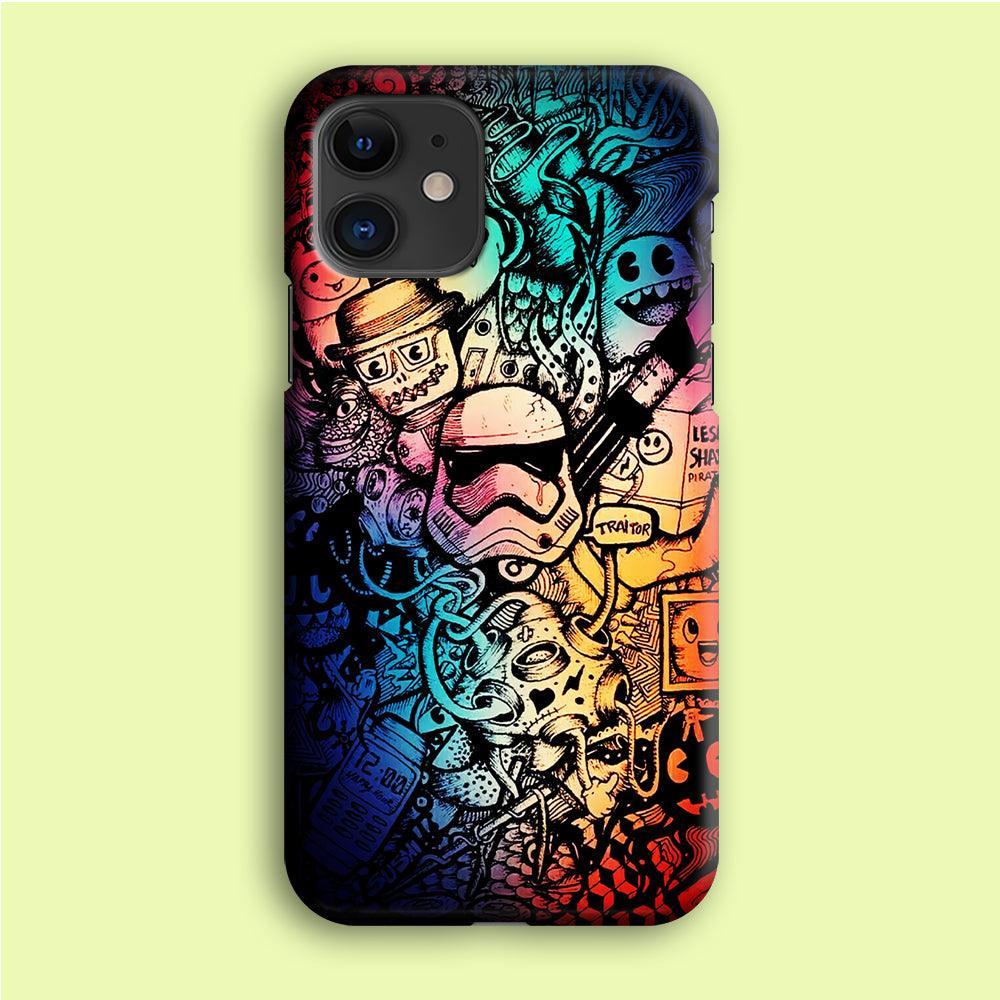 Graffiti Art Stormtrooper iPhone 12 Mini Case-Plastic / Full Wrap (3D Case)-Xtracase
