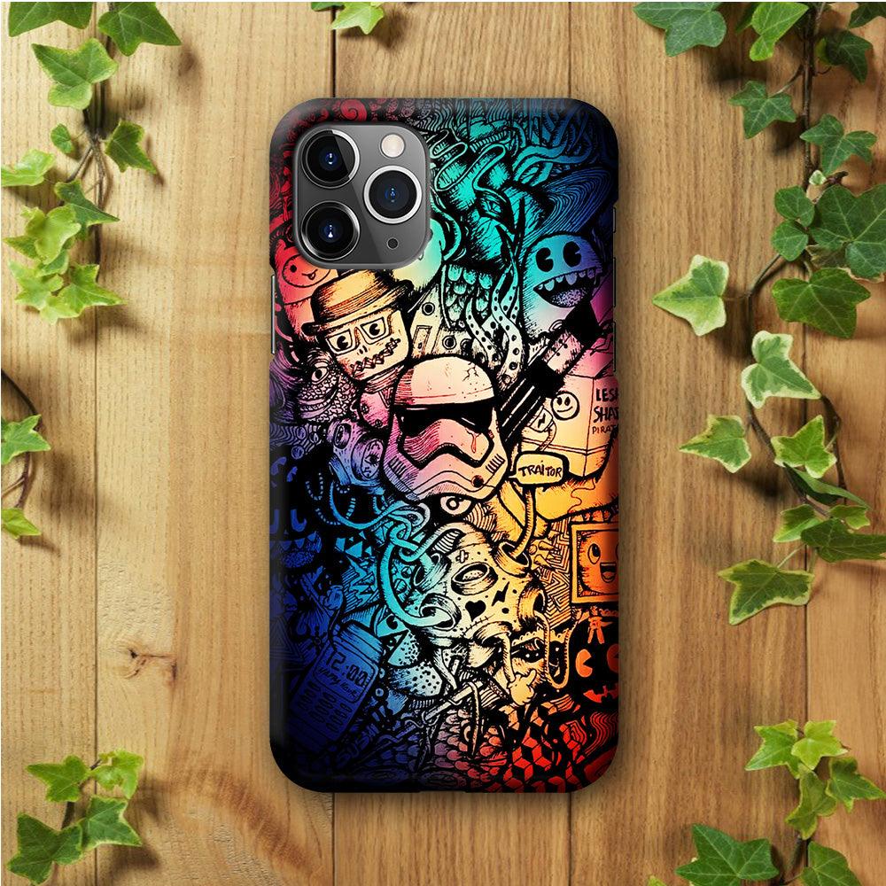 Graffiti Art Stormtrooper iPhone 11 Pro Max Case-Plastic / Full Wrap (3D Case)-Xtracase