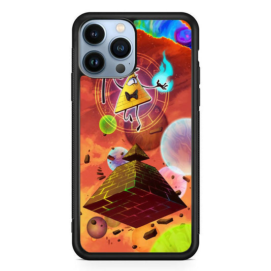 Gravity Falls Bill Cipher Art iPhone 13 Pro Max Case-Rubber / Black (2D Case)-Xtracase