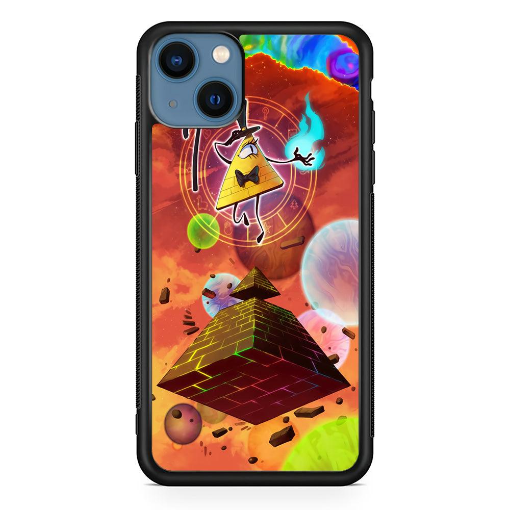 Gravity Falls Bill Cipher Art iPhone 13 Mini Case-Rubber / Black (2D Case)-Xtracase
