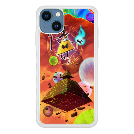 Gravity Falls Bill Cipher Art iPhone 13 Mini Case-Rubber / White (2D Case)-Xtracase