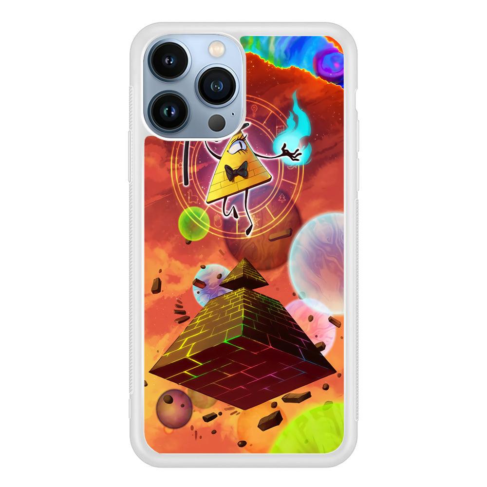 Gravity Falls Bill Cipher Art iPhone 13 Pro Max Case-Rubber / White (2D Case)-Xtracase