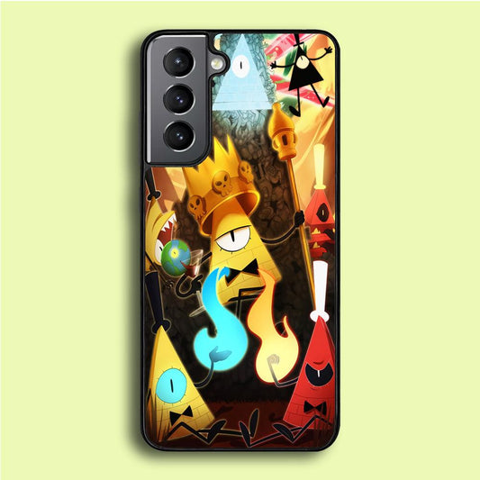 Gravity Falls Bill Cipher King Samsung Galaxy S21 Plus Case-Rubber / White (2D Case)-Xtracase