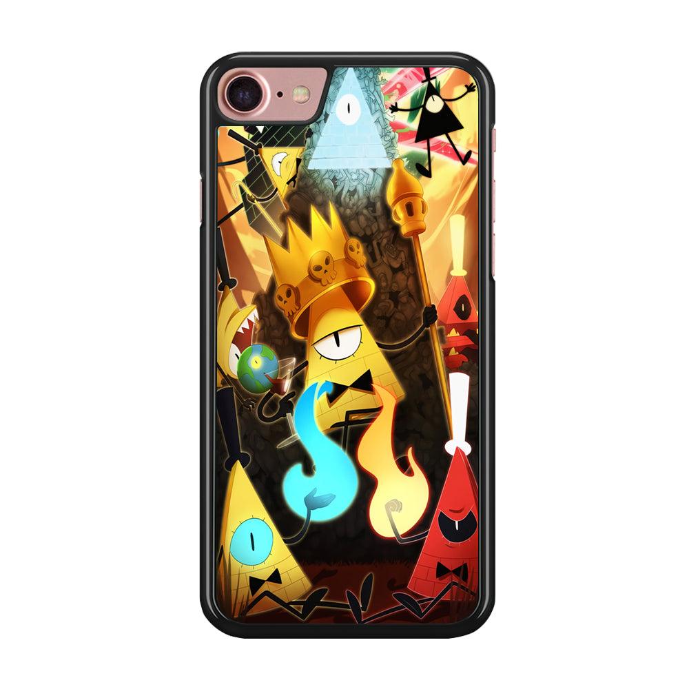 Gravity Falls Bill Cipher King iPhone 8 Case-Rubber / Black (2D Case)-Xtracase