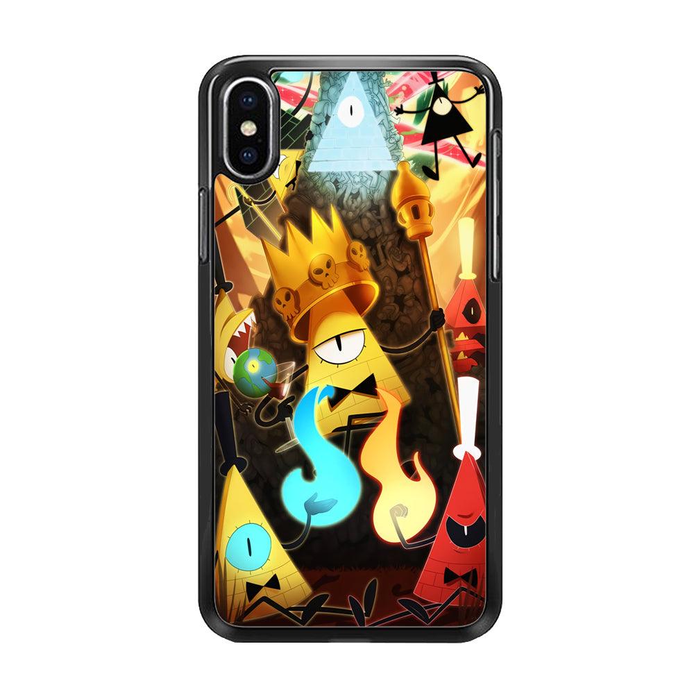 Gravity Falls Bill Cipher King iPhone Xs Max Case-Rubber / Black (2D Case)-Xtracase