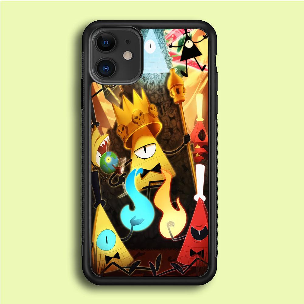 Gravity Falls Bill Cipher King iPhone 12 Case-Rubber / Black (2D Case)-Xtracase