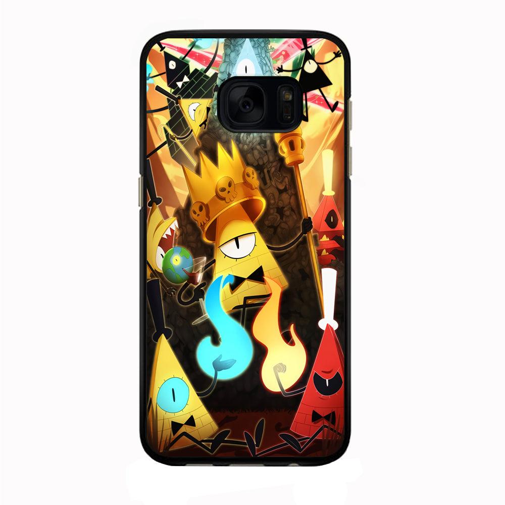 Gravity Falls Bill Cipher King Samsung Galaxy S7 Edge Case-Rubber / Black (2D Case)-Xtracase