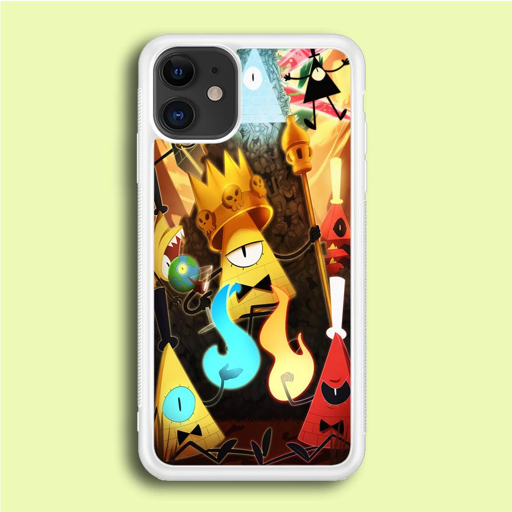 Gravity Falls Bill Cipher King iPhone 12 Case-Rubber / White (2D Case)-Xtracase
