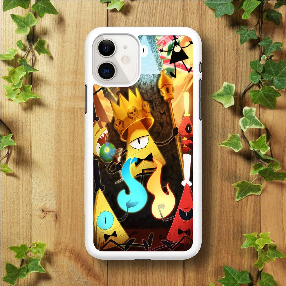 Gravity Falls Bill Cipher King iPhone 11 Case-Rubber / White (2D Case)-Xtracase