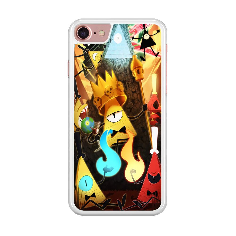 Gravity Falls Bill Cipher King iPhone 8 Case-Rubber / White (2D Case)-Xtracase