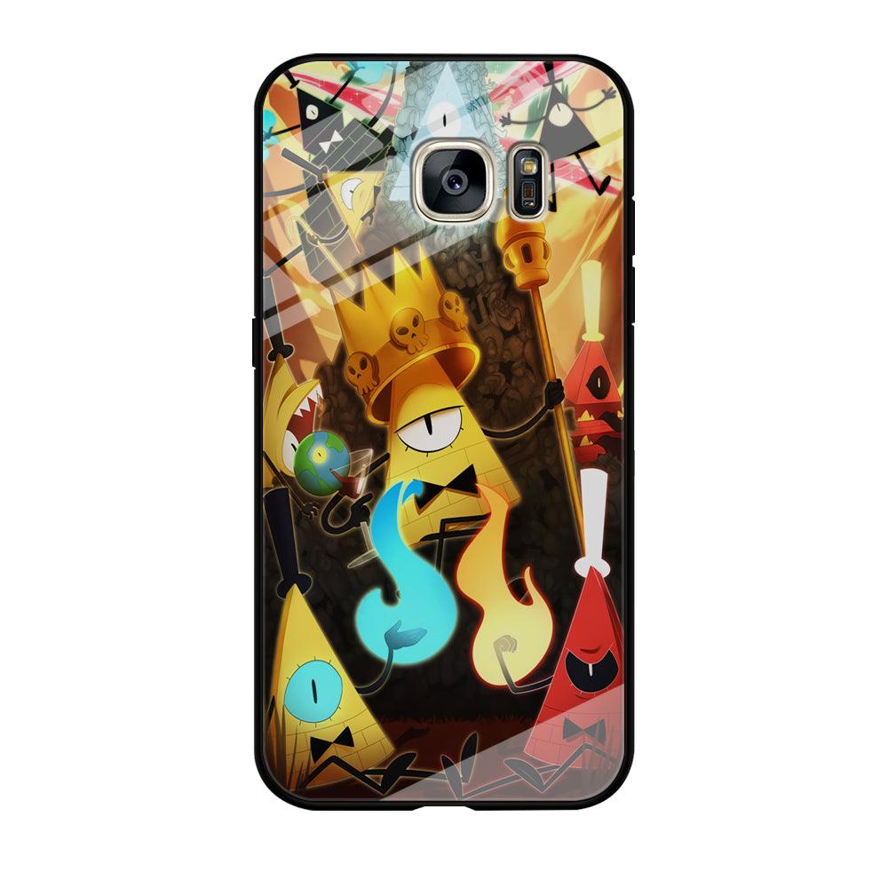 Gravity Falls Bill Cipher King Samsung Galaxy S7 Edge Case-Tempered Glass Case-Xtracase