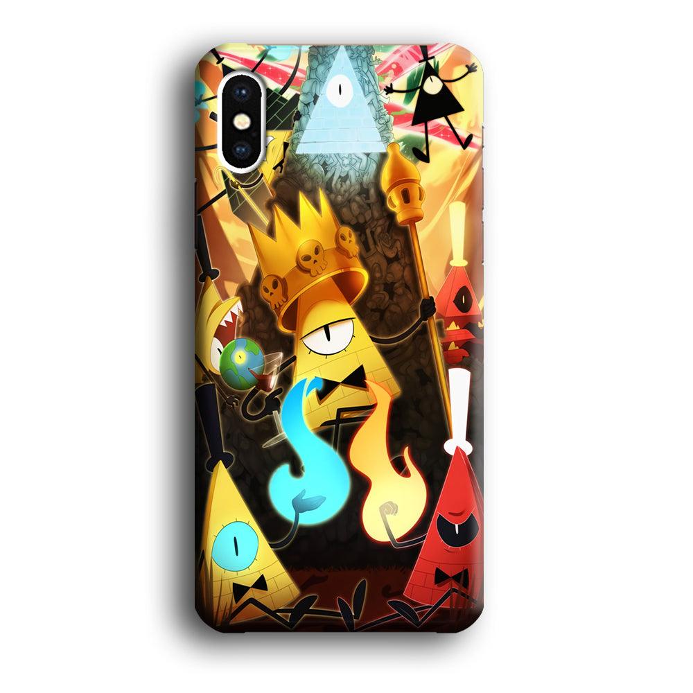 Gravity Falls Bill Cipher King iPhone Xs Max Case-Plastic / Full Wrap (3D Case)-Xtracase