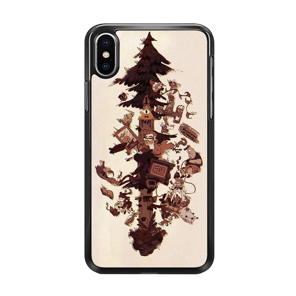 Gravity Falls Family iPhone Xs Max Case-Rubber / Black (2D Case)-Xtracase