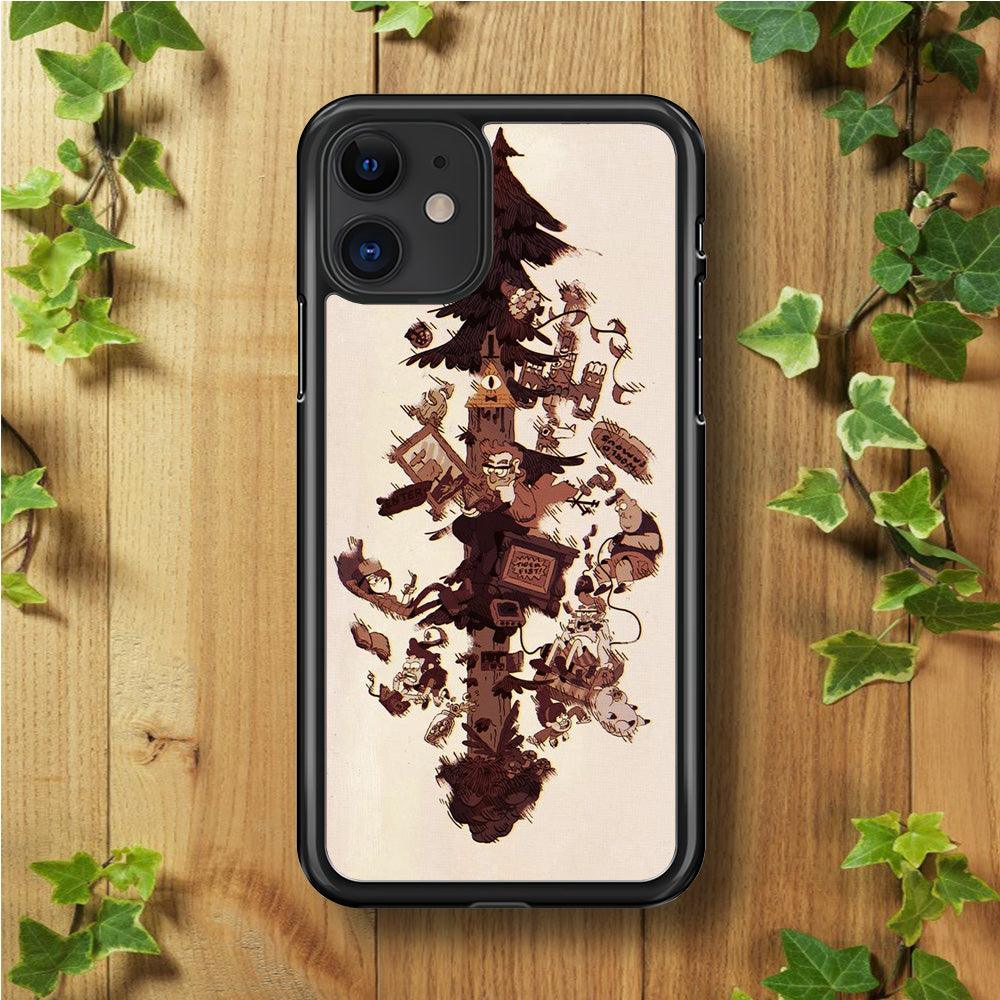 Gravity Falls Family iPhone 11 Case-Rubber / Black (2D Case)-Xtracase