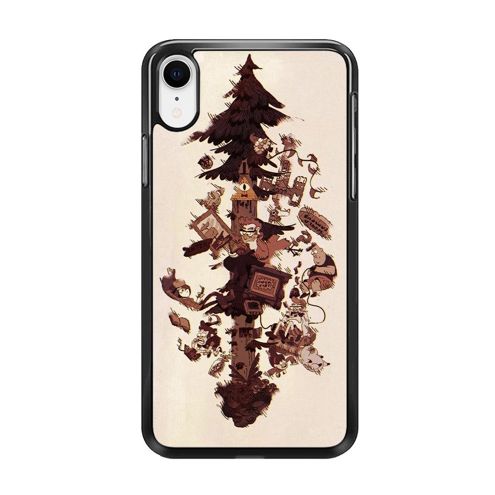 Gravity Falls Family iPhone XR Case-Rubber / Black (2D Case)-Xtracase